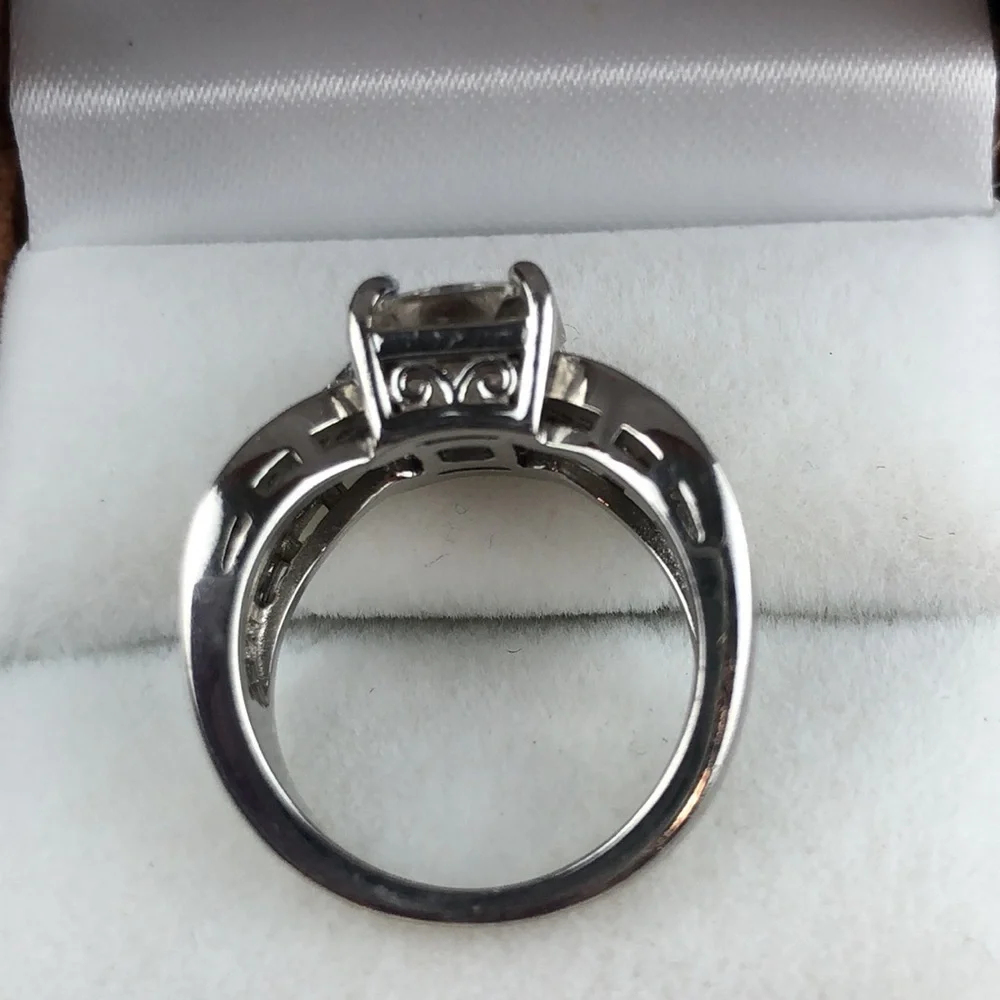 Moissanite Fire Ring Inferno Cut Platineve 925 S Silver Brilliant Size 6